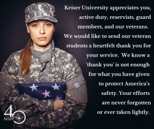 On behalf of our faculty, staff and students, we would like to take this opportunity to thank you for your service! 