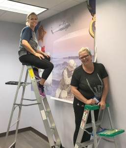 Dr. Pamela Mertens and Kerri Percy Install the Mural - A - 9-14-19