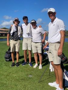 Keiser College of Golf students Valentin Legroux, Javier Neira Garcia, Jack Maxey, Isac Wallin at the Honda Classic